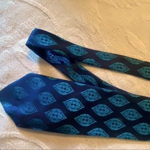 Beautiful navy and turquoise tie